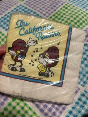 Amscan Black and White Luncheon Napkins - California Raisins Label